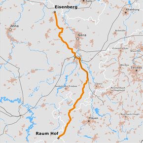 möglicher Trassenverlauf des Abschnitts B (Thüringen/Sachsen) des BBPlG-Vorhabens 5