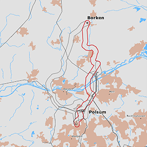 möglicher Trassenverlauf des Abschnitts Borken – Polsum des BBPlG-Vorhabens 48