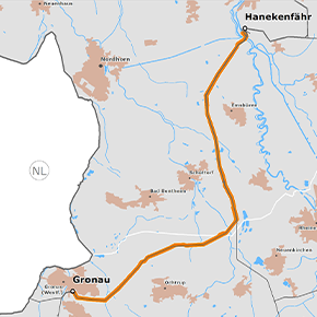 möglicher Trassenverlauf der Leitung Hanekenfähr und Gronau (BBPlG-Vorhaben 63)