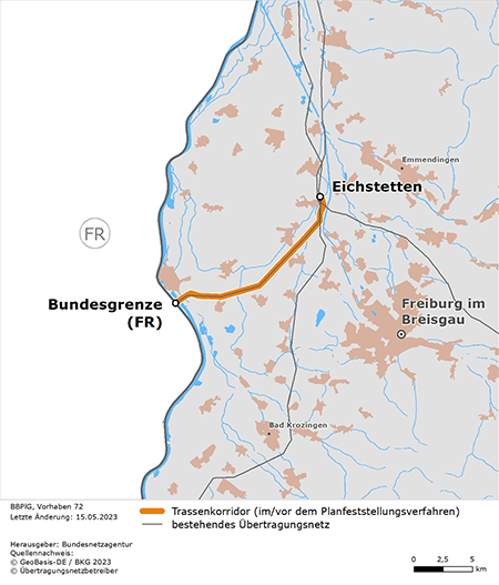 möglicher Trassenverlauf des BBPlG-Vorhabens 72 möglicher Trassenverlauf des BBPlG-Vorhabens 72